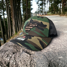 Distressed WV Leather Patch Richardson 112P Camo Hat