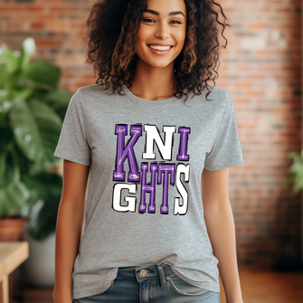 Knight Purple White Alpha Sport Grey T-Shirt