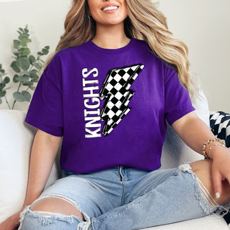 Knights Checkered Lightning Bolt T-Shirt