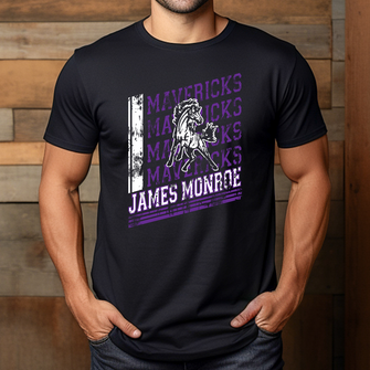 James Monroe Mavericks Distressed Logo Tee