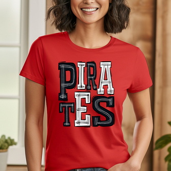 Pirates Two Color Doodle T-Shirt