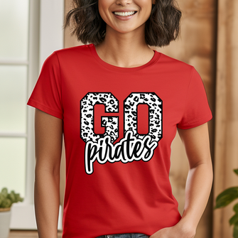 Go Pirates Leopard Print T-Shirt